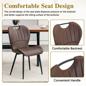 English Elm Set of 4 Olive Fabric Dining Chairs Ergonomic Cushion Black Steel Frame Modern Black+Brown W1151P454885