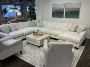 Fusion Hobnob Luxe Living 4-piece Sectional With Reversible Cushions & Plush Comfort In Off White Off White Ws ,100% Polypropylene 7902-21l 16kp 29 26r Hobnob Cotton Sectional