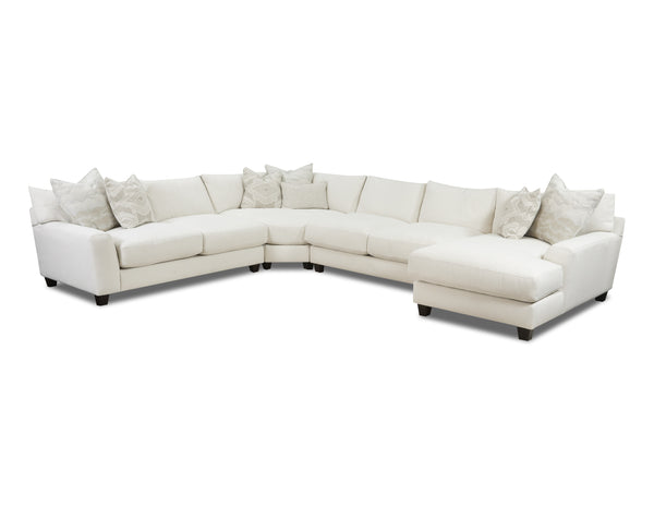 Fusion Hobnob Luxe Living 4-piece Sectional With Reversible Cushions & Plush Comfort In Off White Off White Ws ,100% Polypropylene 7902-21l 16kp 29 26r Hobnob Cotton Sectional