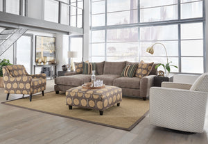 Fusion Samab Mocha Luxe Living Chaise Sofa - Plush, Reversible Cushions For Ultimate Comfort & Style Brown S ,100% Polyester 7902-26l 21r Samab Mocha Chaise Sofa