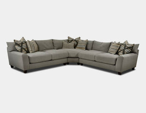 Fusion Lonestar Storm 16kp 3-piece Luxe Living Sectional Sofa In Grey With Plush Reversible Cushions Grey Ws ,31%  Polyester,69% Polypropylene 7902-21l 16kp 21r Lonestar Storm Sectional