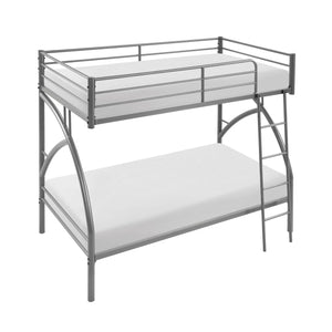 English Elm Gray Metal Twin-Over-Full Bunk Bed with Modern Lines, Space-Saving Youth Bedroom Centerpiece, Easy Assembly Gray 76.25 L x 45.25 W x 7.75 H B011P248592