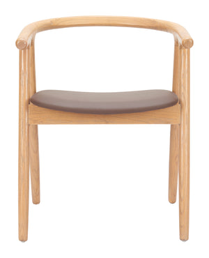 Zuo Modern Peker Dining Chair Set Of 2 – Modern Brown & Natural Faux Leather With Elegant Whitewashed Elm Brown 100% Polyurethane,Elm Wood 110553-zuo-modern