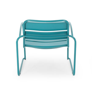 English Elm Christopher Knight Home® - CONRAD Chair with Sleek Iron Frame, Comfortable Curved Seat, Durable Outdoor/Indoor Accent Seating Teal 65197.00T