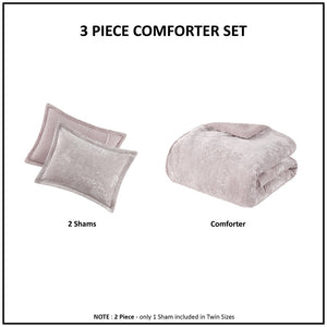 English Elm Full/Queen Plush Mira Crushed Velvet Sherpa Reversible Comforter Set – Hypoallergenic, Dustproof, OEKO-TEX Certified B035129828