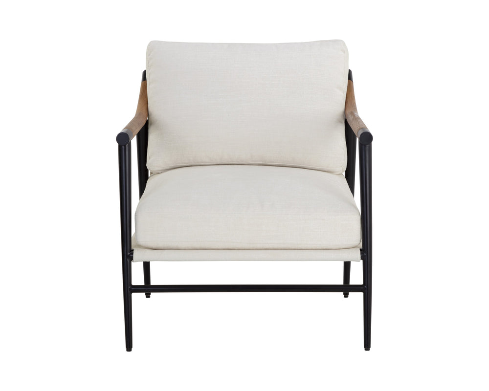Sunpan Meadow Armchair - Stylish Comfort with 100% Polyester Fabric and Sturdy Iron Frame for Your Home Heather Ivory Tweed