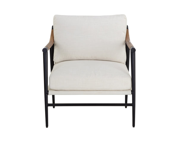 Sunpan Meadow Armchair - Stylish Comfort with 100% Polyester Fabric and Sturdy Iron Frame for Your Home Heather Ivory Tweed