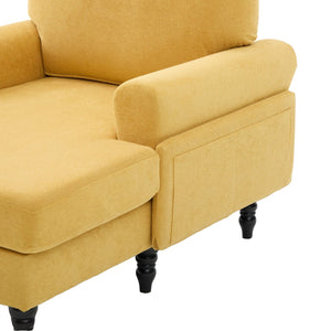 English Elm Modern Chenille Fabric Recliner Chaise Lounge Sofa with High-Resilience Foam, 550LB Capacity, Cozy Plush Backrest and Armrests for Living Room Relaxation Mustard yellow W395P371336