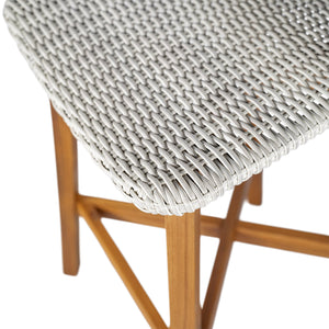 English Elm Christopher Knight Home® - Lymington Outdoor Bar Stool Set of 2 — Durable Acacia & Wicker Craft, Ergonomic 105° Backrest Comfort LIGHT GREY,Teak N775P278094G