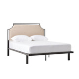 Upholstered Traditional Metal Queen Bed Tan MMIB5CTN Walker Edison