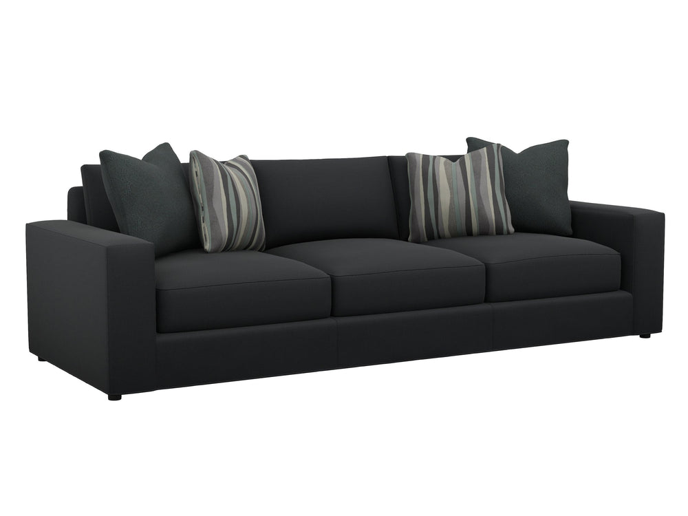 Lexington Bellvue Plush Down Sofa with Welt Trim and Lux Pillows for Classic Refined Living Rooms Gray 7906-33-71