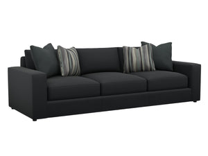Lexington Bellvue Plush Down Sofa with Welt Trim and Lux Pillows for Classic Refined Living Rooms Gray 7906-33-71
