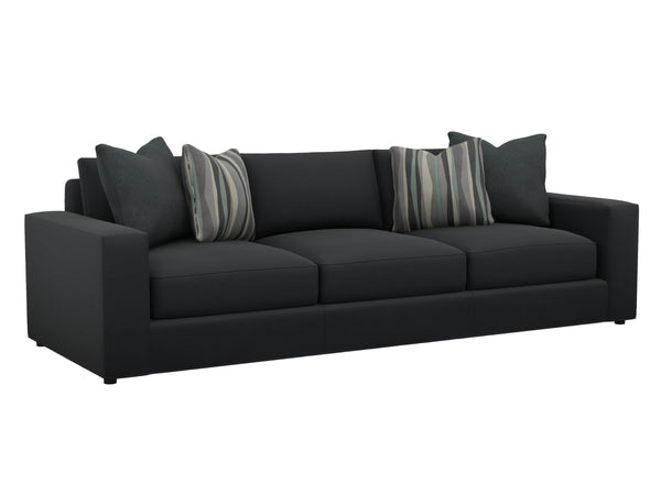 Lexington Bellvue Plush Down Sofa with Welt Trim and Lux Pillows for Classic Refined Living Rooms Gray 7906-33-71