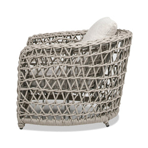 English Elm Jennifer Taylor Home - Everly Barrel Patio Arm Chair with 37.5" W Woven Olefin Frame, Quick-Dry Foam & Removable Covers B2719P245982