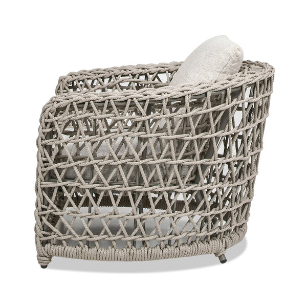 English Elm Jennifer Taylor Home - Everly Barrel Patio Arm Chair with 37.5" W Woven Olefin Frame, Quick-Dry Foam & Removable Covers B2719P245982