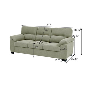 English Elm 3-seater Track Arm Sofa Tufted Textured Fabric Couch for Modern Living Rooms Camel W5568S00011