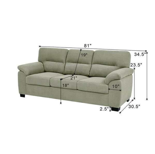 English Elm 3-seater Track Arm Sofa Tufted Textured Fabric Couch for Modern Living Rooms Camel W5568S00011