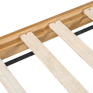 English Elm Christopher Knight Home® - Premium Pine Wood Queen Bed Frame With Upholstered Headboard - Mid-Century Modern Style & Durability N770P345991N_N770P345992N