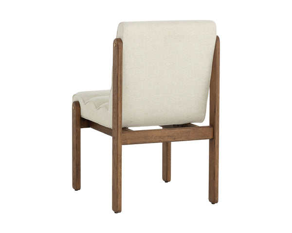 Sunpan Bertie Dining Chair - Elegant Geralt Linen Upholstery With Solid Oak Frame For Modern Gatherings Cream Fabric 111953
