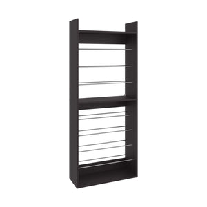 English Elm Shoe Organizer 10-Shelf Slim Vertical Rack in Black Wengue — Space-Saving Engineered Wood Storage B097P350294