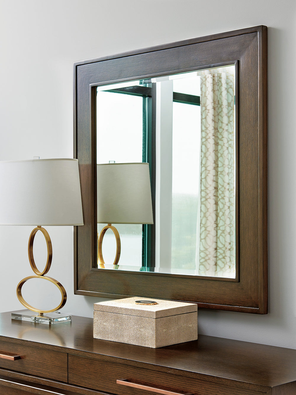 Lexington Gallerie Square Mirror - Contemporary Mocha Framed Design With Beveled Glass For Modern Interiors Palladian  790-204