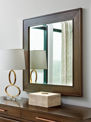 Lexington Gallerie Square Mirror - Contemporary Mocha Framed Design With Beveled Glass For Modern Interiors Palladian  790-204