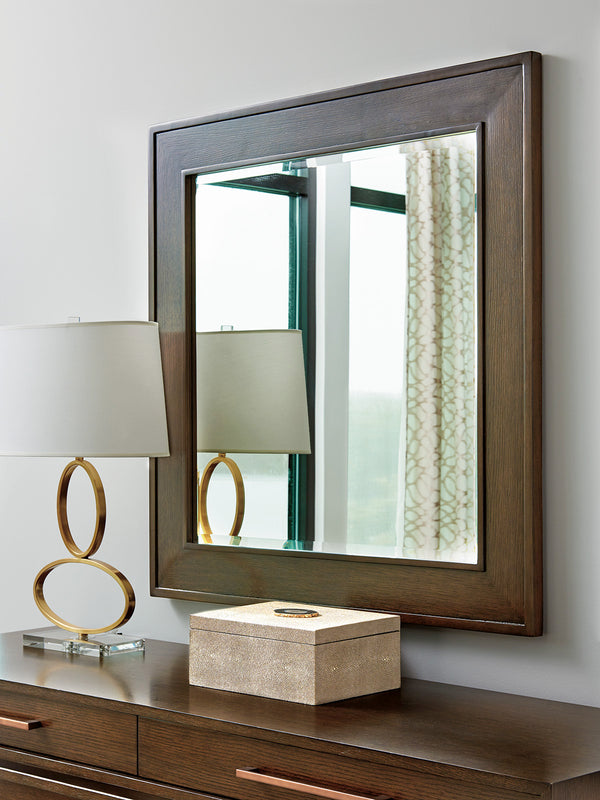 Lexington Gallerie Square Mirror - Contemporary Mocha Framed Design With Beveled Glass For Modern Interiors Palladian  790-204