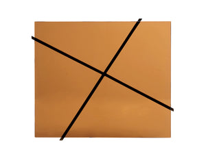 Lexington Aperture End Table - Contemporary Architectural Design With Bronze Leaf Base And Glass Top Elegance Palladian  790-955c