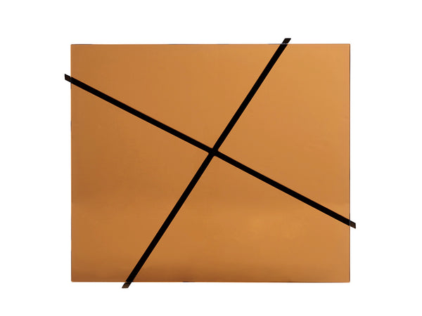 Lexington Aperture End Table - Contemporary Architectural Design With Bronze Leaf Base And Glass Top Elegance Palladian  790-955c