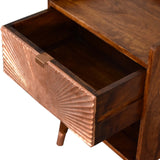 English Elm Solid Wood Manila Copper 1 Drawer Nightstand