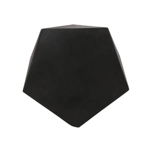 English Elm Christopher Knight Home® - APOLLO geometric concrete side table with gem-cut pentagon base, durable modern outdoor accent piece Black 67525.00BLK