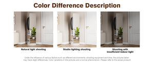 English Elm 360° Rotating Full Length Mirror with Coat Hooks Solid Rubberwood Frame White Bedroom W2987P289172