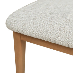 English Elm Jennifer Taylor Home - Scandi Natural Light Brown Wood Dining Chair Set of 2 — White Stain‑Resistant Polyester, Solid Rubberwood Finish B2719P238261