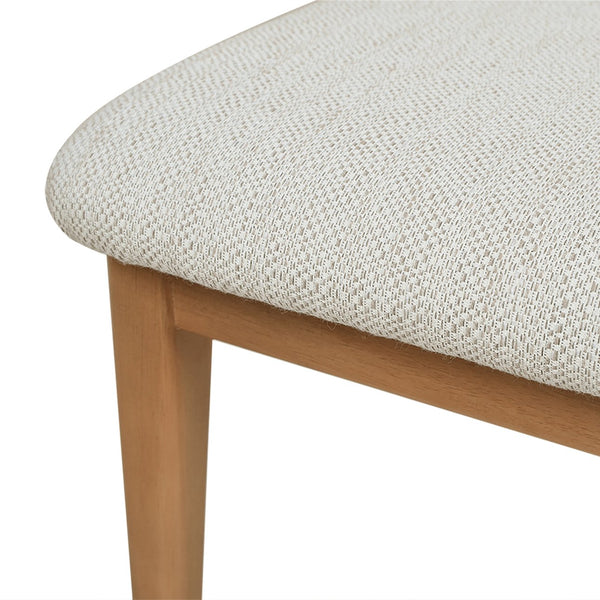 English Elm Jennifer Taylor Home - Scandi Natural Light Brown Wood Dining Chair Set of 2 — White Stain‑Resistant Polyester, Solid Rubberwood Finish B2719P238261