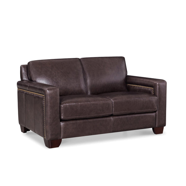 English Elm Alice Premium Leather Loveseat Brown — Top-Grain Seating, Pocket Coil Cushions, Feather-Memory Foam Comfort (61"L x 40"W x 32.5"H) B2705P338108