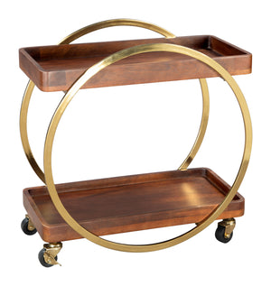 Arenas Bar Cart Brown 109779 Zuo Modern