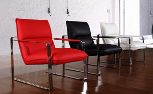 VIG Furniture Divani Casa Dunn Modern Red Leather Lounge Chair VGEV791-RED