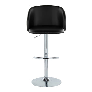 English Elm Adjustable Swivel Barstools with Chrome Base and Faux Leather Seats for Kitchen or Bar Set of 2 B202S01970