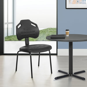 OSP Home Furnishings Armless Guest Chair Urethane Seat Ergonomic Office Reception Adjustable Back Support KH81391