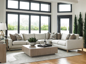 Lexington Tatum Square Cocktail Table - Contemporary Design With Gray Elm Top And Elegant Metal Accents Shadow Mist  725-947