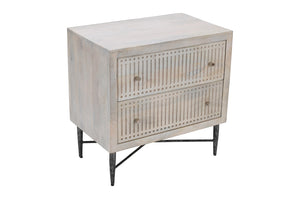 Moti Sarah 2-Drawer Nightstand Brushed Ivory 79114002A