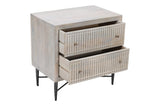 Moti Sarah 2-Drawer Nightstand Brushed Ivory 79114002A