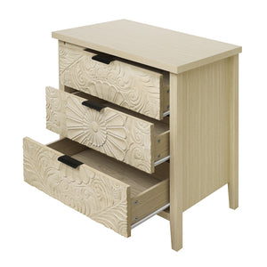 English Elm 3 Drawer Cabinet - Stylish & Versatile Storage Solution For Bedroom, Living Room, Or Study Decor W688P225270