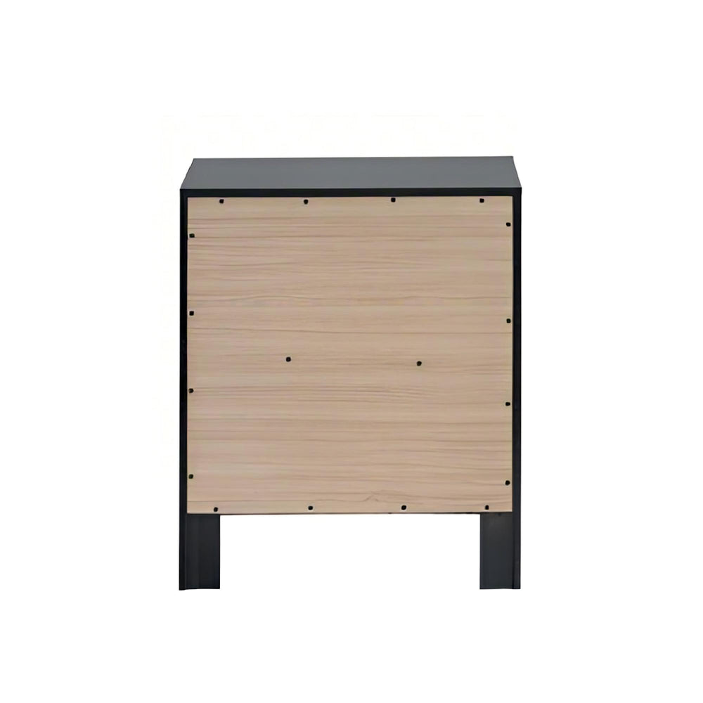 English Elm Morris 2-Drawer Nightstand with V-Shape Embossed Fronts, Dovetailed Drawers & Removable Handles Black 27.8 L x 22.13 W x 18.9 H B078P408784