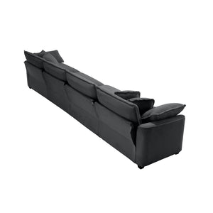 English Elm Corduroy Sofa - Stylish 4-Seater Upholstered Sofa With Ergonomic Design, Removable Pillows & Easy Assembly W714S00840