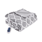 Beautyrest Heated Ogee Casual Throw BR54-0538 Grey