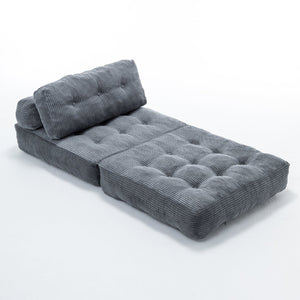 English Elm Folding Floor Sofa Bed Convertible Lounge Chair with Shredded Foam Fill for Bedroom Dark Gray W2200P442794