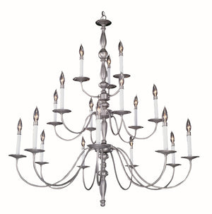 Framburg 18-light Rustic Jamestown Foyer Chandelier - Elegant Early American Craftsmanship For Your Home Satin Pewter Metal 7918 Sp