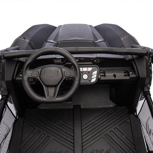 English Elm 24v Two Seater Kids Utv with Parental Remote Dual Motors Four Wheel Suspension Led Black W1578P198431