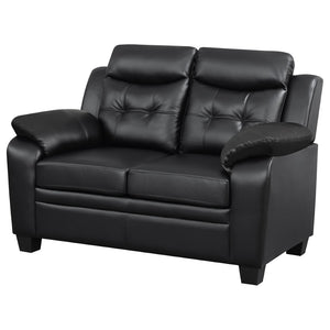 English Elm Samantha Tufted Faux Leather Loveseat Plush Padded Seating for Modern Living Rooms B062P357782